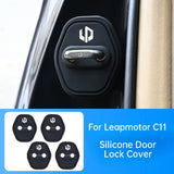 For Leapmotor B10 B01 C10 C01 C11 C16 T03 Car Silicone Door Lock Cover Anti Vibration Buffer Pad PROTECTIVE ACCESSORIES