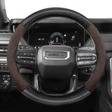 Suede Matte Carbon Fiber Steering Cover for GMC Sierra Car Interior Accessory Hocasen