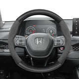 Suede Carbon Fiber Steering Wheel Cover for Honda Car Interior Accessory Hocasen