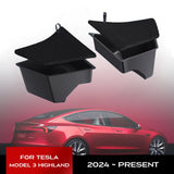 Rear Trunk Left Side Storage Box For Tesla Model 3 Highland 2024 With Cover Tail Boot Organizer Partition Decoration Accessor