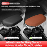 Original Leather Center Gear Shift Knob Cover Lever Shifter Boot Car Accessories For Geely Tugella/ Binyue / Preface / Borui