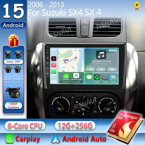 2K QLED Android 15 Multimedia Head Unit for Suzuki SX4 2006-2013 Android Head Unit RSNAVI