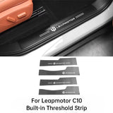 For Leapmotor C10 C16 Car Leather Door Sill Strip Welcome Pedal Anti Kick Pad Scratch-resistant Sticker Interior Accessories