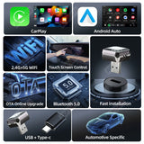 2IN1 Wireless CarPlay Adapter for Universal Vehicle CarPlay Adapter AKAMATE