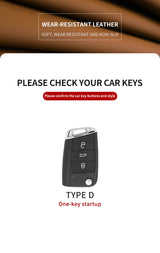 Leather Car Key Case Cover For VW Car Keycase OEM
