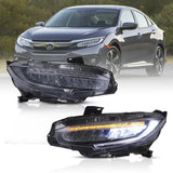 LED Headlights w/DRL & Sequential Signal for Civic 16-21