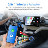 2-in-1 Wired to Wireless CarPlay Android Auto Adapter CarPlay Adapter LEXXSON