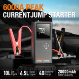 AdoreTrip 6000A Car Jump Starter With Air Compressor Up to 150PSI,Portable Power Bank,Battery Jump Starter WIth Smart Display