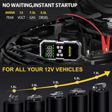 Car Jump Starter With Air Compressor, 6000A Powerful Car Battery Starting Device, LCD Screen, 21800mAh Jump Starter BSMOOM