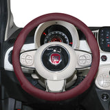 Ultra-Thin Breathable Leather Steering Wheel Cover for Fiat 500, Punto Evo