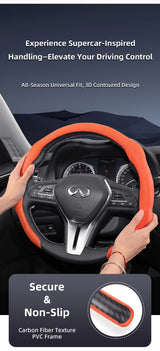 Premium Suede Snap-On Wheel Cover for Infiniti Q50 Car Interior Accessory Hocasen