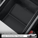 Lower Tray for Tesla Model Y Standard RWD 2025-2026 Car Armrest Storage Box Silicone Tidying Organizer Accessories Car Interi