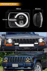 Latest Style 2pcs 7X6 5X7 Led Headlights For Jeep Wrangler YJ Cherokee XJ H6014 H6052 H6054 H4 Headlamp Car Accessories Led Lamp