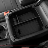 Volkswagen Taos 2022-2026 Central Armrest Storage Box ABS Stowing Tidying Car Tray Organizer Accessories Black Car Interior A