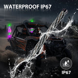 0.4M/1.31FT RGB Fat Spiral LED Whip Lights Bluetooth APP and Remote Control Flagpole Lamp for Truck Offroad ATV UTV Polaris R