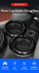 Cup Holder Decor Ring Trim for Mini Cooper R50 Car Interior Accessory OEM