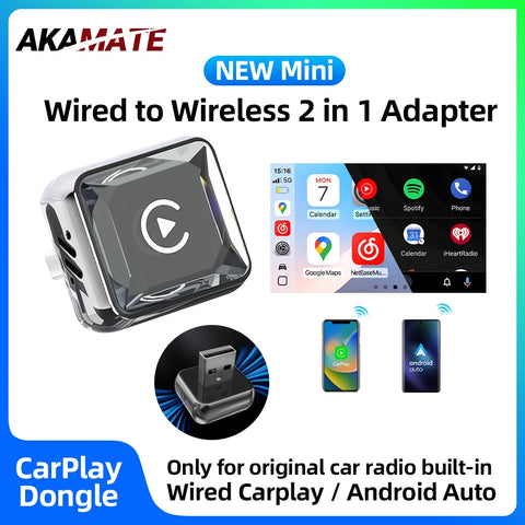 2IN1 Wireless CarPlay Adapter for Universal Vehicle CarPlay Adapter AKAMATE