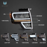 LED Reflection Bowl Headlights for Ford F-150 2009-2014 Headlight Assembly Vland