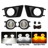 LED Angel Eye Fog Lights for Toyota Tacoma 2012-2015 Fog Light Assembly MAGIC COLORM Dual Colors Ring
