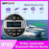 Waterproof Bluetooth Marine Stereo Radio for ATV Boat Car Interior Accessory AKAMATE Default Title