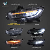 LED Headlights w/DRL & Sequential Signal for Civic 16-21 Car Interior Accessory Vland