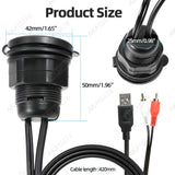 Waterproof AUX USB Extension Cable for 12V-24V Vehicles Car Interior Accessory AKAMATE