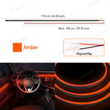 LED EL Wire Ambient Light Strip Universal Car Interior