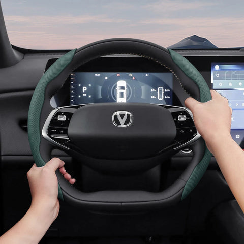 Breathable Leather Steering Wheel Cover for Changan Cars Car Interior Accessory Hocasen