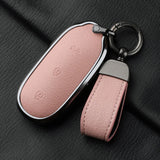 Metal and Leather Car Key Case Cover for Li Auto L7 L8 L9 Max Leading Ideal Li Auto 2023 2024