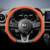 Premium Suede Wheel Cover for Alfa Romeo Giulia Car Interior Accessory Hocasen Orange