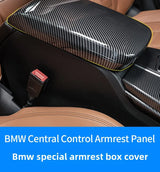 BMW 3 4 5 6 7 Series X1 X3 X4 X5 X6 X7 Central Armrest Box Cover ABS Carbon Fiber Car Interior Accessory OEM