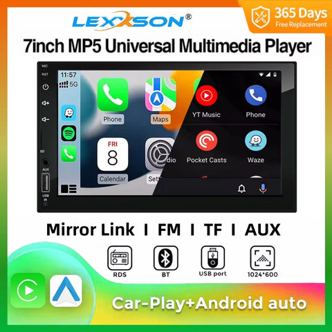 7 Inch 2DIN Touch Screen Multimedia Player for Universal Fit Android Head Unit LEXXSON Default Title
