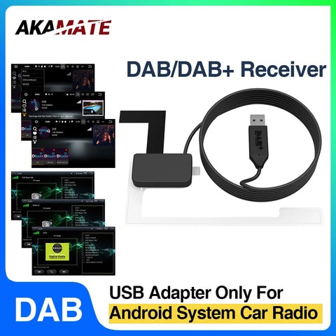 DAB+ Digital Radio Receiver USB Adapter for Android Car Interior Accessory AKAMATE