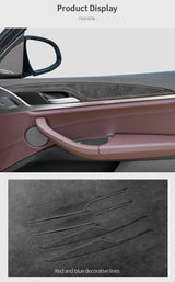 BMW X3 X4 Door Inner Handle Decorative Trim Frame Sticker 4Pcs Alcantara