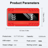 600A Compact Jump Starter for Up to 3.0L Gas Vehicles