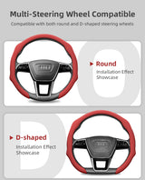 Perforated Leather Steering Wheel Cover for Audi
