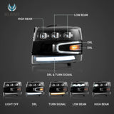 LED Matrix Projector Headlights for Silverado 07-13 Car Interior Accessory Vland