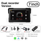 7-Inch Wireless Motorcycle GPS Dashcam with Dual Cameras