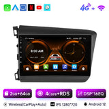 9-Inch Android 13 Multimedia Navigation for Honda Civic 2011–2015