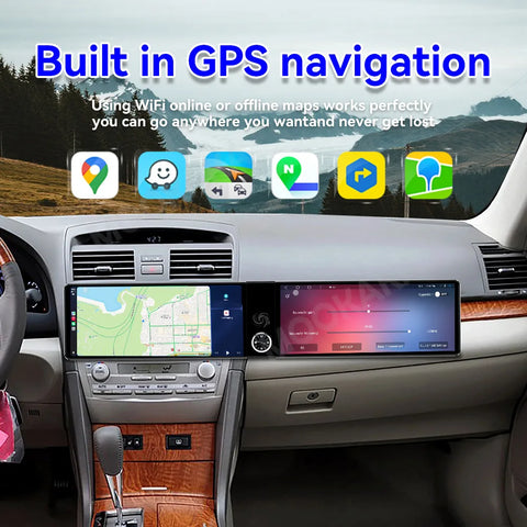 24.6" Dual Screen Android Head Unit for Toyota Camry 2007–2011 Android Head Unit Aotsr 8GB 256GB Eight Core