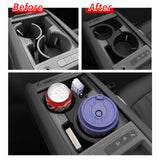 KIA EV9 2024 2025 Center Console Cup Holder TPE Shock-Absorbing Storage Tray Tidying Car Accessories Black Car Interior Acces