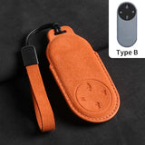 Suede Car Key Case Cover for Aito M9 2024 Car Key Protective Shell Accessories