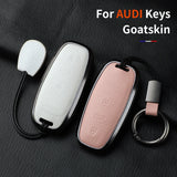 360 Degree Protection Metal Goatskin Car Key Case Cover For Audi A6 A7 A8 B9 A5 A4 8S 8W Q5 Q7 4M S5 S7 TT cars accessories C