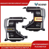 Black LED Projector Headlights for Ford Super Duty Headlight Assembly VLAND