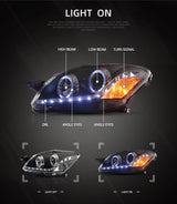 Black Projector Headlights with DRL for Vios Yaris 05-13 Car Interior Accessory Vland