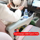 For Leapmotor T03 20-25 Central Console Armrest Box Leather Storage Box Wireless Charging Handrest Organizer with Cup holder