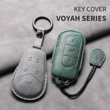 Car Remote Key Case Cover For Voyah Free Dream Phev i-Land 2024 Sheep Suede Key Case Shell Fob Protective Keychains Accessori