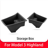For Tesla Model 3 Y Highland Juniper Rear Trunk Side Storage Box Organizer TPE Car Rear Cargo Side Storage Bin Bucket Car Tru