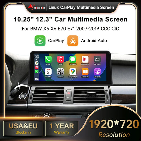 12.3 Inch Wireless CarPlay Android Auto Display for BMW X5 E70 Android Head Unit wincago