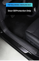 For Tesla New Model 3 Highland 2024 Front Rear Door Sill Pad Door Welcome Pedal Threshold Strip Leather Accessories Door Sill